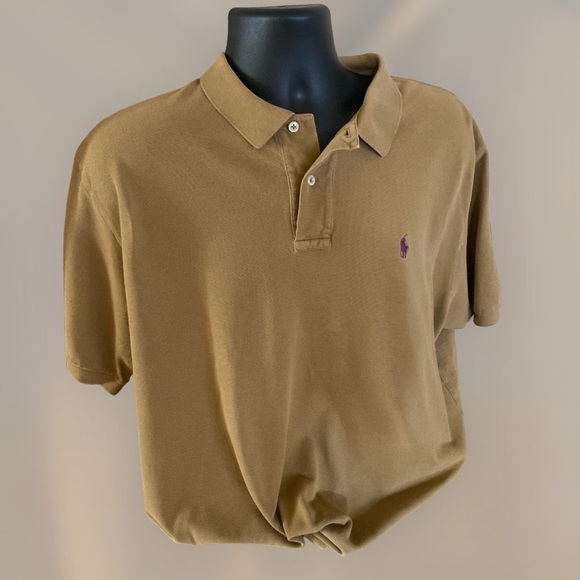 POLO Ralph Lauren Big & Tall Pique Polo Dark Tan with Pony Logo Normcore Si… - Picture 3 of 13